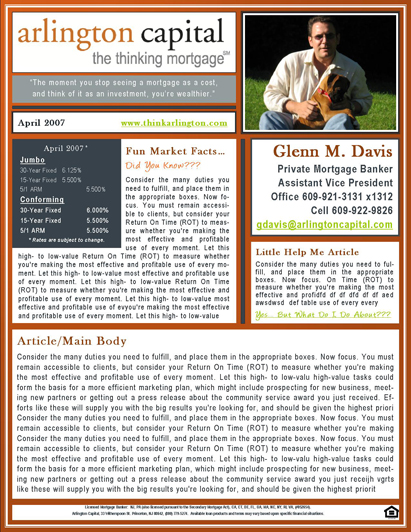 One Page Newsletter